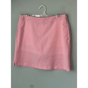 Greg Norman Golf Skort Skirt Pink White Seersucker